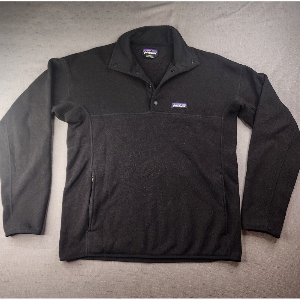 Patagonia Better Sweater 1/4 Snap Pullover Mens Medium Black Fleece Jacket